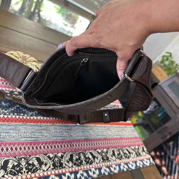 Salvatore Ferragamo Crossbody Messenger, Coated Canvas, Grey and Brown, EUC - Picture 11 of 11